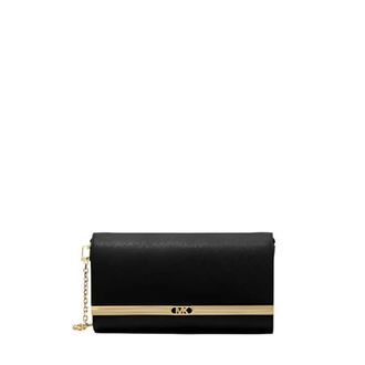 Michael Kors Clutches, female, Black, Size: ONE SIZE Black Leather Large Clutch Stylish Design