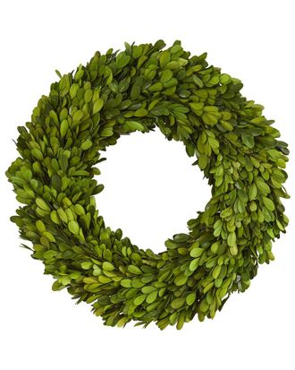 Nearly Natural 14in Preserved Boxwood Wreath