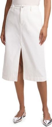 Theory Front Slit Denim Midi Skirt in Optic White at Nordstrom Rack, Size 32
