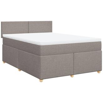 vidaXL Vidaxl - Cama Box Spring Con Colch&oacute;n Tela Gris Taupe 160x200 Cm