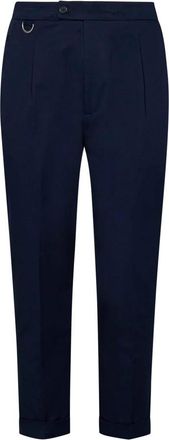 low brand Slim-fit Trousers, male, Blue, Size: W33 Blue Stretch Cotton Trousers