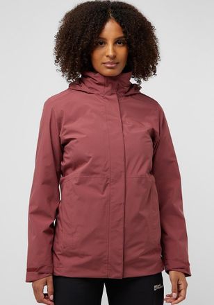 Jack Wolfskin 3-in-1-Funktionsjacke JACK WOLFSKIN ROTWAND 3IN1 JKT W, Damen, Gr. S (36), rot (rot, ochre), Obermaterial: 100% Polyester; Futter: 100% Polyester; Inn