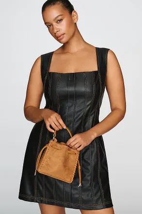 Pilcro Faux Leather Mini Dress