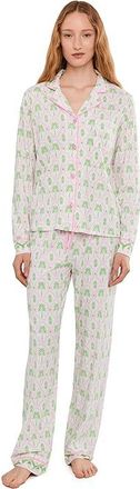 PJ Salvage Playful Prints Womens Pajama Ivory : LG (US 10-12), Cotton/Modal