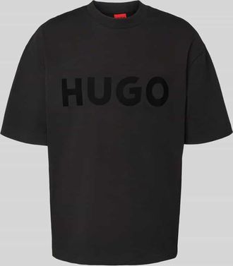 HUGO BOSS T-Shirt mit Label-Print Modell Dinkee in Black, Größe XXL
