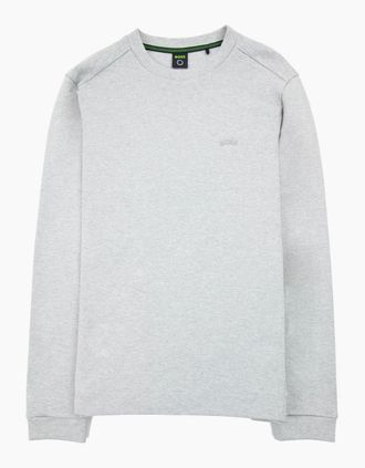 HUGO BOSS Mens Hugo Boss Salbo Curved Logo Sweatshirt Grey 059 - Size: 44