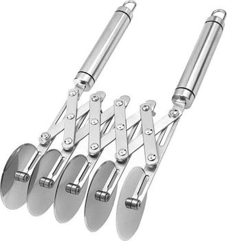 OEM Cortador De Masa, Cortador De Pizza, Cortador De Pizza De Acero Inoxidable, Cortador De Masa Con 5 Rodillos, Ajustable, Masa, Pizza, Plateado