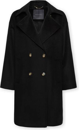 Elena Miro Single-Breasted Coats - Dames - Mantel - Zwart - XL - Wol - Jassen