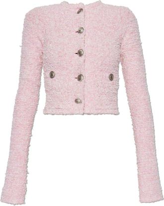 Balenciaga Tweed jas - Dames - Blazers - Roze - M - Tweed - Jassen