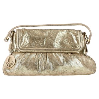 Fendi Fendi Chef Schoudertas in Metallic Gouden Leer