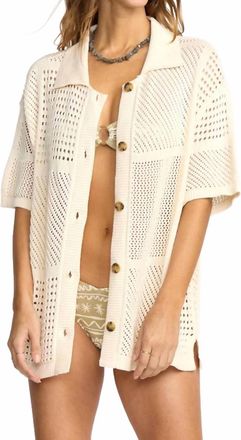 Billabong Cool Down Short Sleeve Sweater In Whitecap