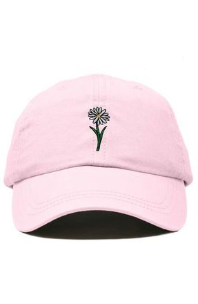 Dalix Daisy Embroidered Everyday Hat in Washed Pink at Nordstrom