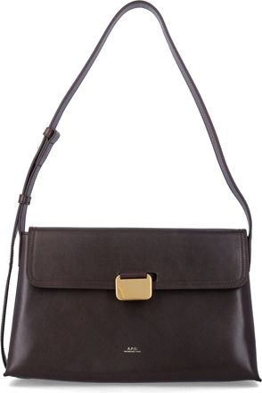 A.P.C. Smooth Leather Gold Clasp Shoulder Bag