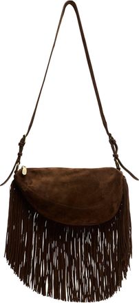 Ash Chestnut Astrid Fringes Suede Shoulder Bag