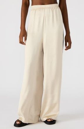 Steve Madden Moxie Side Stripe Wide Leg Pants in Oatmeal at Nordstrom Rack, Size Small