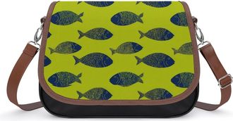 Generic Fish Silhouettes Pattern Fashion Womens Crossbody Bags Novelty Handbag Shoulder Bag Purse