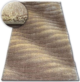 RugsX Rugsx - Alfombra Shaggy Space 3d B222 Marr&oacute;n Claro Brown 80x150 Cm