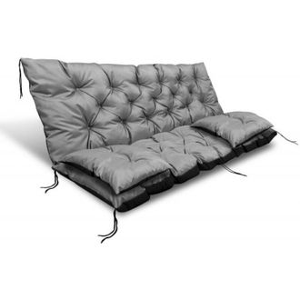 OEM Coj&iacute;n De Jard&iacute;n 150x60x50 Cm + 2 Cojines Para Banco Columpio, Impermeable, Gris