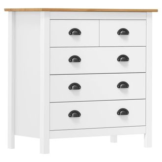 Berkfield Home Sideboard Hill White 79x40x80 cm Solid Pine Wood | Size: 79 x 40 x 80 cm