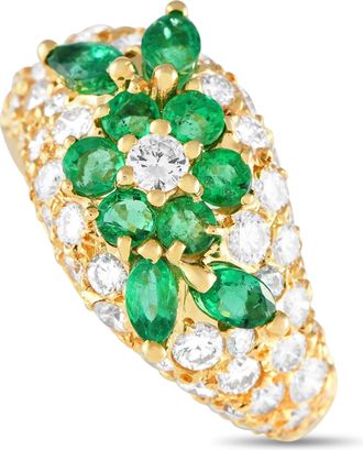 GRAFF 18K Yellow Gold 2.26ct Diamond and Emerald Ring GR13-060524