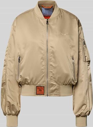 Original Bombers Bomberjacke mit Rei&szlig;verschlusstasche am &Auml;rmel in Beige, Gr&ouml;&szlig;e XXL