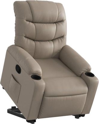 vidaXL Vidaxl - Sill&oacute;n Reclinable Elevable Cuero Artificial Color Capuchino