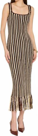 Amanda Uprichard Jodie Midi Dress In Cocoa Combo