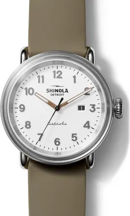 Shinola Detrola Silicone Strap Watch, 43mm in White at Nordstrom