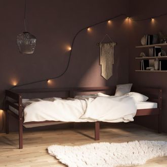 Berkfield Home Bed Frame Dark Brown Solid Pinewood 90x200 cm