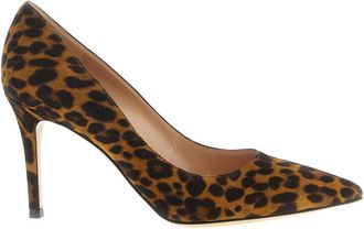 Gianvito Rossi Leopard Print Slip-On Heels