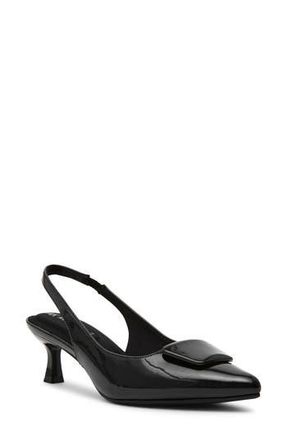 Anne Klein Izanda Pointed Toe Slingback Pump in Black Patent at Nordstrom Rack, Size 7.5