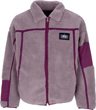 HUF Paarse Sherpa Jas met Mesh Voering - Heren - Jassen - Paars - XL - Polyester - Jassen
