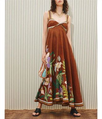Alemais Alfie Twist Sundress In Chocolate