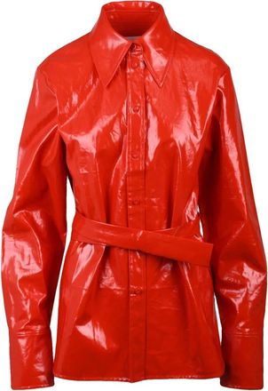 Jil Sander Camicia Over - Dames - Overhemden - Rood - S - Polyester - Overhemden