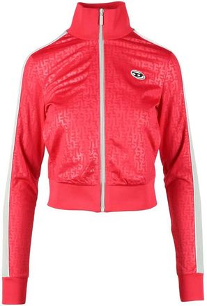 Diesel Fuchsia Cropped Sweatshirt with High Collar