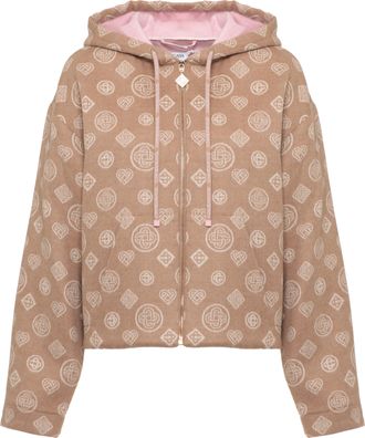 Casablanca Brown Monogram Zip Hoodie