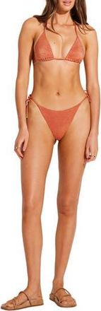 Vitamin A Gia Metallic Triangle Bikini Top in Terracotta Metallic at Nordstrom Rack, Size X-Large