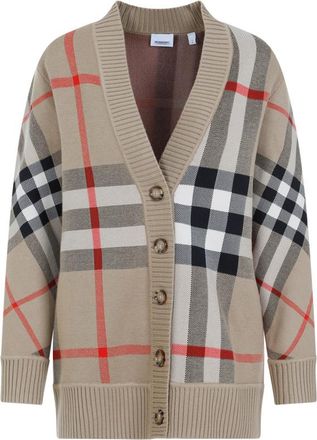 Burberry Beige Check Cardigan