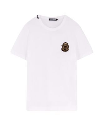 Dolce & Gabbana Cotton T-Shirt With Iconic Logo Patch