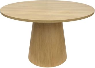 Oviala Mesa de comedor redonda escandinava de 120 cm efecto madera clara