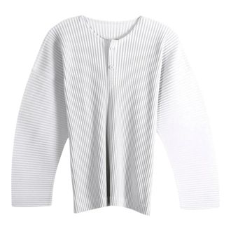 Issey Miyake Monthly Colors : September Top - Heren - Tops - Grijs - Maat: L Poliester