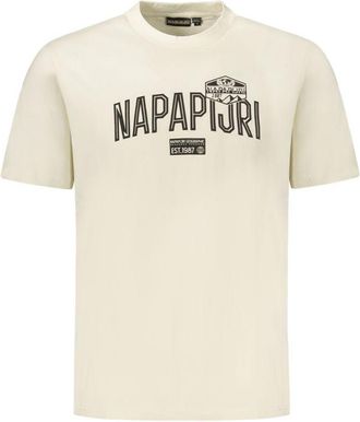 Napapijri Beige Katoenen Heren T-Shirt