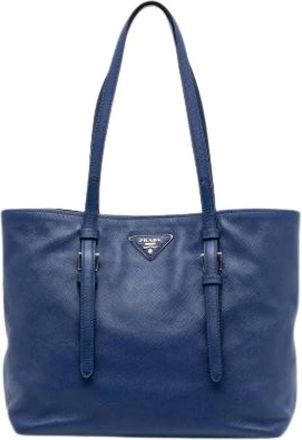Prada Pre-owned Tote Bags, female, Blue, Size: ONE SIZE Pre-owned Vintage Tote Bag