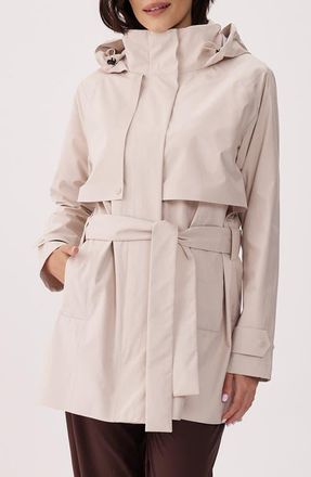 Lole Aliz Water Repellent Short Trench Coat in Abalone at Nordstrom, Size Xx-Large