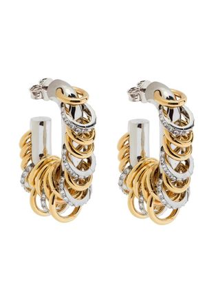 Paco Rabanne Small Punk XL Link Two-toned Hoop Earrings - Gold - One Size