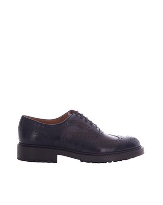Doucal's Brown Embroidered Lace Ups Shoes