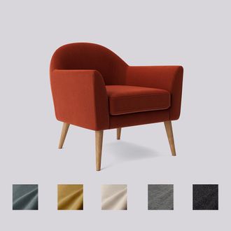 Swoon Editions Swoon | Juno | Armchair | Red | Crushed Velvet | W: 68 cm D: 79 cm H: 73 cm