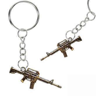 Generic Assault Rifle Keyring Machine Gun M16A2 Keychain Replica Charm Gift M16 Army Men Military Gaming Key Chain Ring Accessory Keepsake Mens