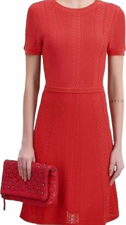 The Kooples Romantic Net Stitches Dress In Red