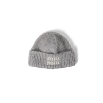 Miu Miu Mohair Beanie, Woman, Grey, Size L